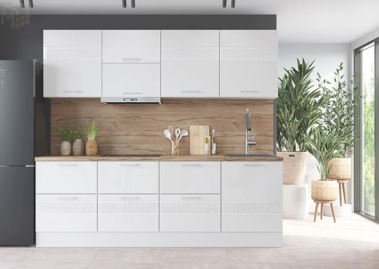 Кухня Люкс 2,4 белый гглянец