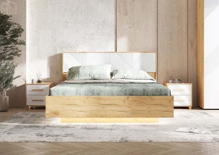 Спальня Ирис Браш Вайт/Дуб Крафт