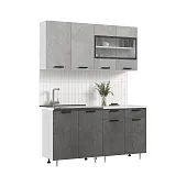 Кухня Рио New 1,6 (490) ЛДСП Бетон светлый/темный