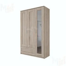 Шкаф Сириус 3 двери 1 ящик (сонома)