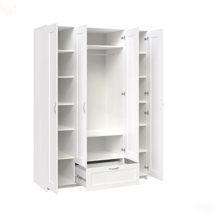 Шкаф Сириус 4 двери 1 ящик (белый)