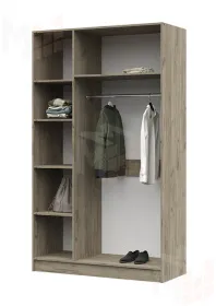 Шкаф 3-х створчатый Басса ШК 557 дуб крафт серый - дуб крафт белый