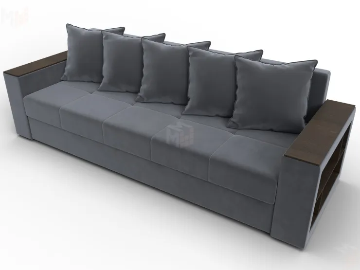 Диван прямой Дубай Лайт ( SEVEN 17 серый )