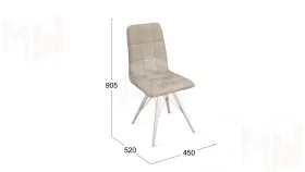 Стул Аспен К3 Белый матовый, Велюр Duna Brilliant