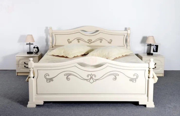 Кровать Людмила 16 Ясень жемчужный с патиной 1600х2000