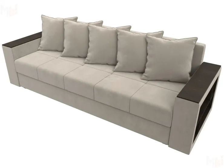 Диван прямой Дубай Лайт полки справа ( Бежевый )