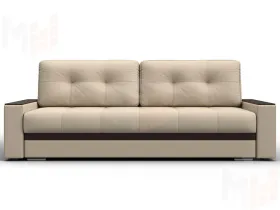 Диван прямой с декором Лига-096 НПБ ( Бежевый\Коричневый )