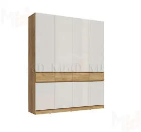 Шкаф Роджина 4-х створчатый (белый глянец)
