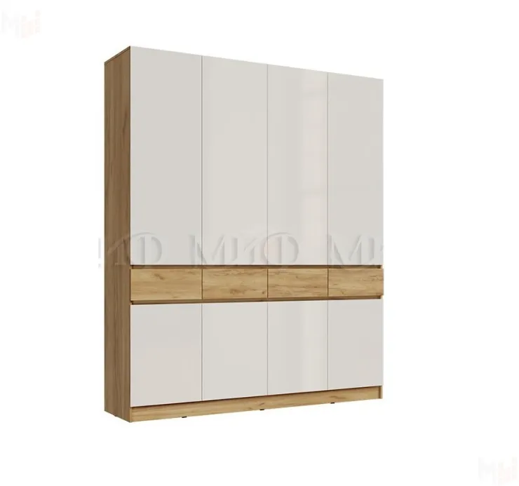 Шкаф Роджина 4-х створчатый (белый глянец)