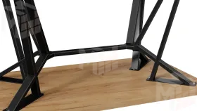 Стол обеденный Ройс Тип 1 Черный муар/Дуб Крафт золотой