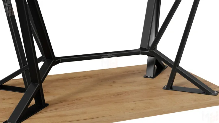 Стол обеденный Ройс Тип 1 Черный муар/Дуб Крафт золотой