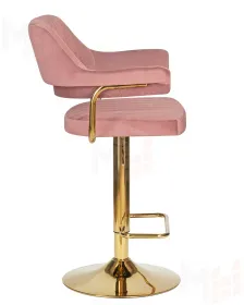 Стул барный DOBRIN CHARLY GOLD (розовый велюр (MJ9-32))