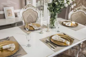 Стол Натали прямоугольный белый глянец