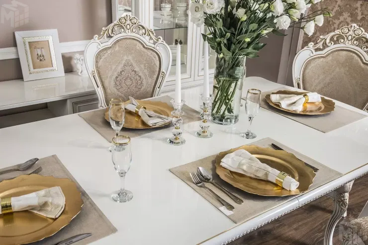 Стол Натали прямоугольный белый глянец