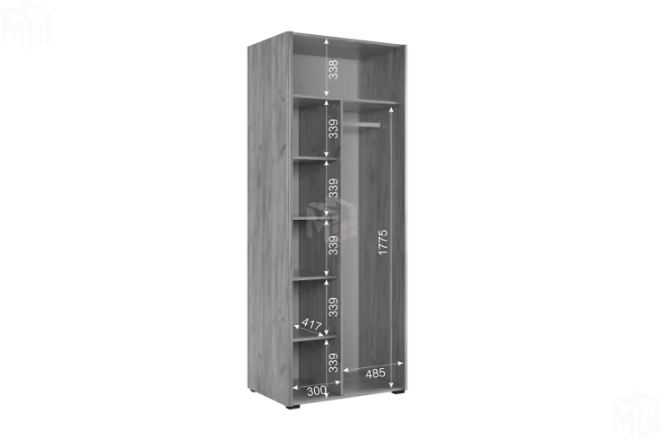 Шкаф двухдверный Адам  крафт золотой/белое дерево