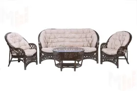 Комплект Черчилль (Рузвельт) с 3-х местным диваном и овальным столом