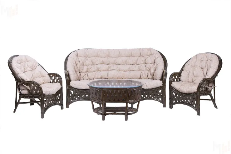 Комплект Черчилль (Рузвельт) с 3-х местным диваном и овальным столом