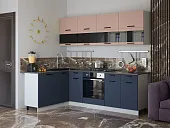 Кухня угловая Техно New 1,6*2,4 комп №4 Пудра софт/Ультрамарин софт