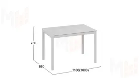 Стол раздвижной Слайд Тип 2 Белый матовый, Белый