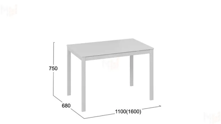 Стол раздвижной Слайд Тип 2 Белый матовый, Белый
