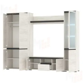 Гостиная  ГРЕТТА Дуб Крафт белый - Антрацит №1