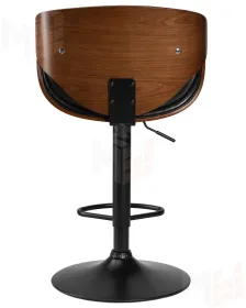 Стул барный DOBRIN KARTER BLACK (коричневый орех дерево (BWW), черный PU)