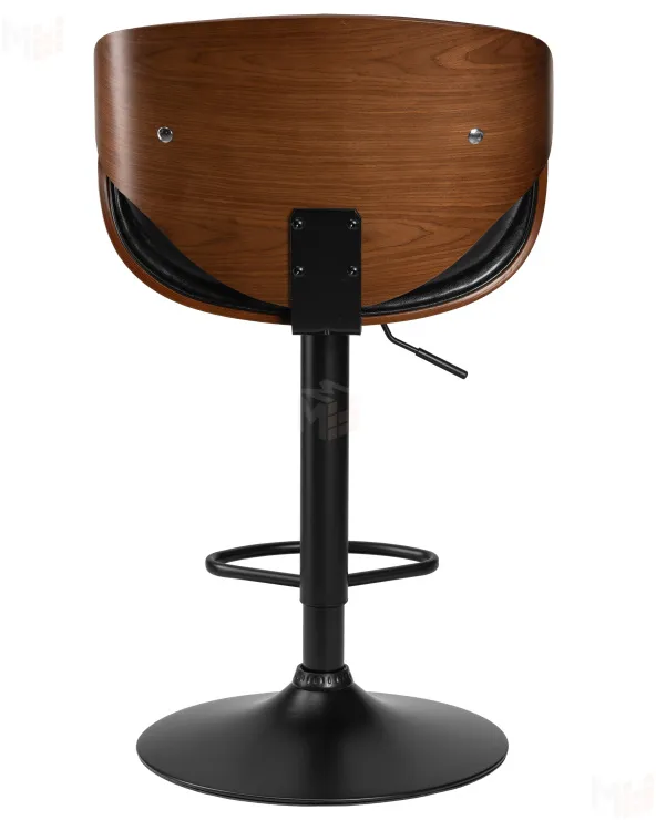 Стул барный DOBRIN KARTER BLACK (коричневый орех дерево (BWW), черный PU)