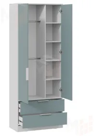 Шкаф для одежды Марли - 403.007.000 Белый Серо-голубой