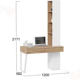 Стол письменный со шкафом комбинированным Порто - СМ-393.15.012 Белый