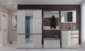 Прихожая ГРЕТТА  Дуб Крафт белый - Антрацит №3