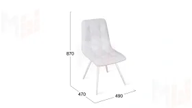 Стул Бруно (конус Т3) Белый муар, Кожзам Белый