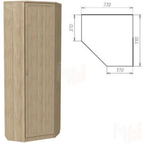 Шкаф угловой со штангой и полками 402