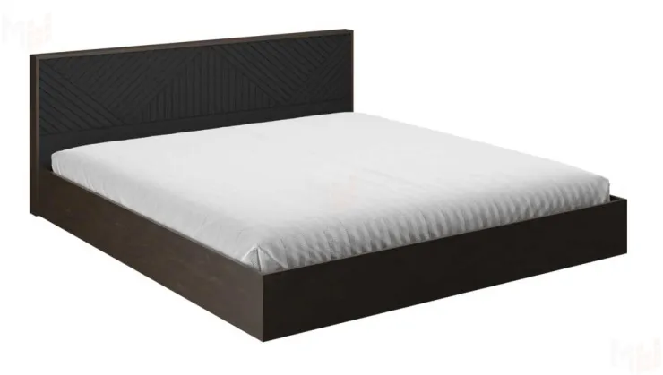 Кровать Копенгаген 1,4 (с настилом) (венге/черный матовый)