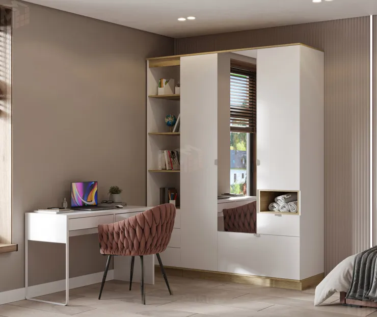 Шкаф 3-х створчатый с зеркалом Юкки ШК 1Я 1350