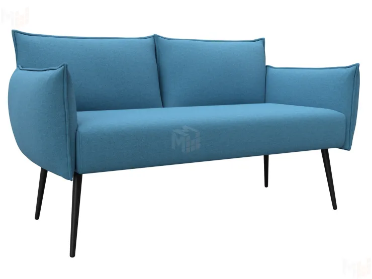 Диван прямой Лига-083 ( рогожка Амур 10 голубой )