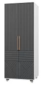 Шкаф 2-х створчатый Копенгаген (белый/серый графит)