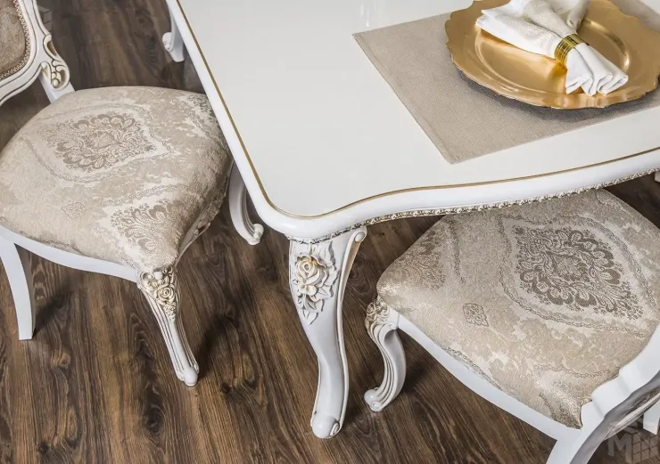 Столовая Натали белый глянец (прямоугольный стол)