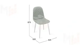 Стул Шерри К1С  Белый матовый, Велюр Confetti Silver