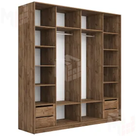 Шкаф-купе Прайм Широкий 2-х дверный 220 см, Крафт табачный/Черное стекло