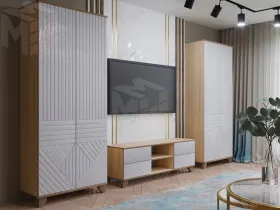 Гостиная Копенгаген дуб сонома/белый матовый вариант 4