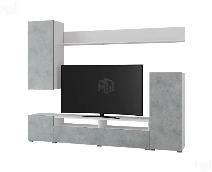 Гостиная Лира ЛДСП белый/бетон