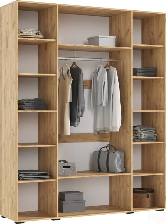 Ирис Шкаф 4-х ств.(1800) (Браш Графит, Дуб Крафт)