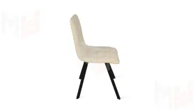 Стул Бруно (паук Т2) Черный муар матовый, Кожзам Бежевый