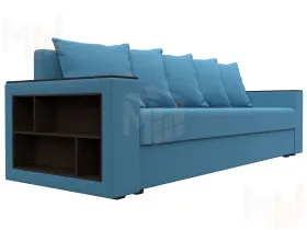 Диван прямой Дубай Лайт полки слева ( Голубой )