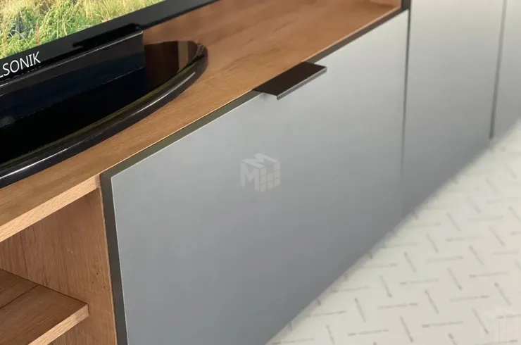 Стенка в гостиную Бери дуб крафт золотой/графит