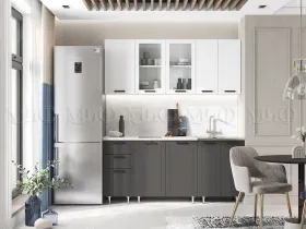 Кухня Монако 1,8 комп №1 Белый софт/Графит софт