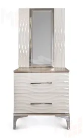 Зеркало Гравита для прикроватной тумбы белый глянец