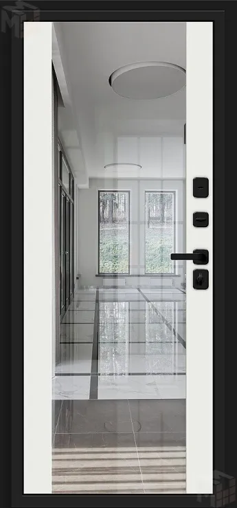 Входная металлическая дверь Лайнер-3 Total Black/Nordic Oak