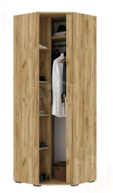 Шкаф угловой Хелен ШК 04 дуб крафт золото - белый