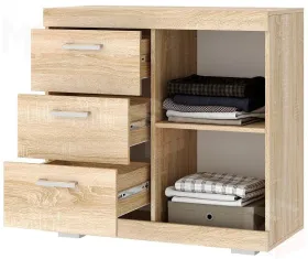 Комод Соната КС-900 1Д Сонома-Белый глянец